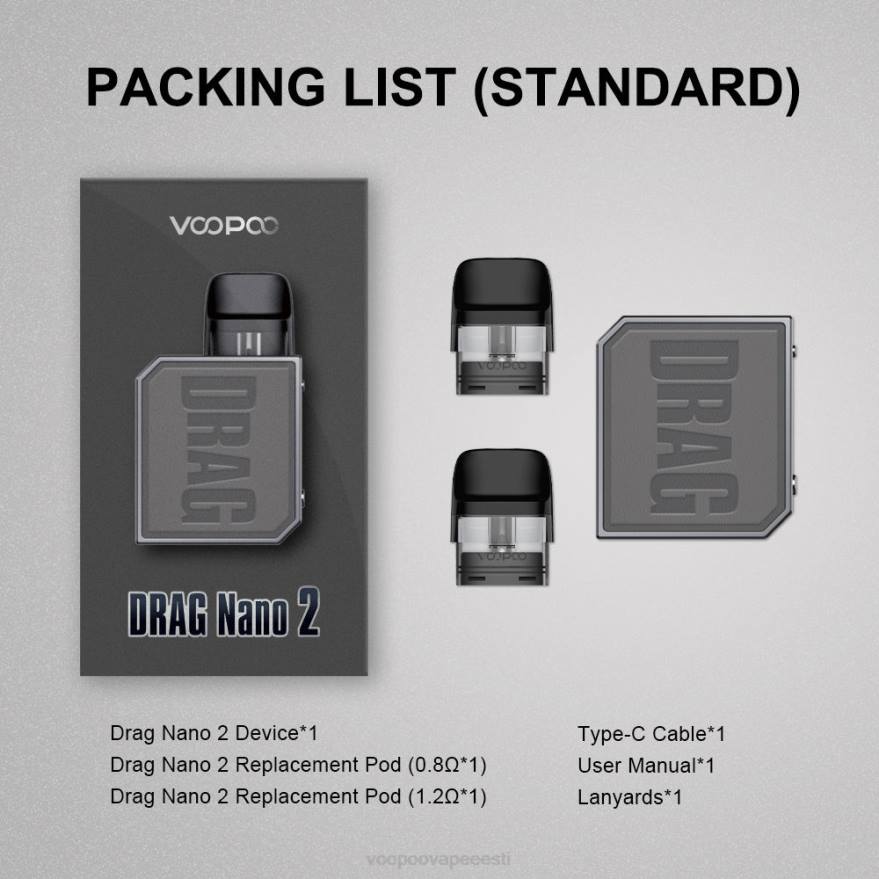 VOOPOO DRAG NANO 2 kauna komplekt roheline tee VOOPOO vape tallinn 08L8152